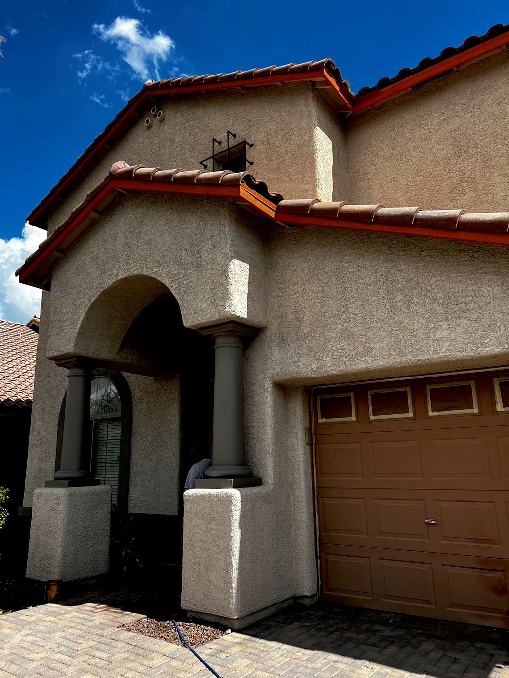 Freshly painted stucco home exterior